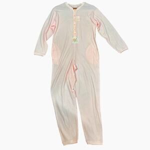 Vintage Y2K Victoria’s Secret Pink Thermal Long John Pajama Onesie Jumpsuit